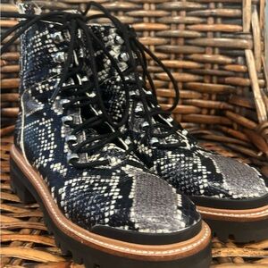 Marc Fisher Izzie 2 Embossed
Snakeskin Combat Boots. Size 6